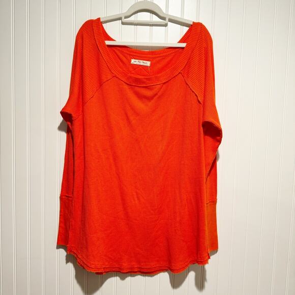 Free People We The Free Snowy Thermal Heatwave Orange NEW Size Small - Picture 2 of 8